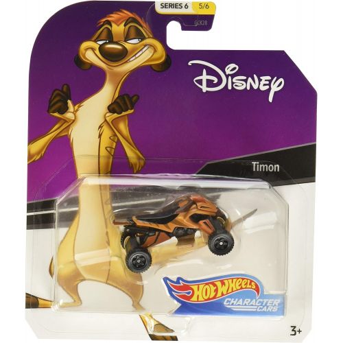  Hot Wheels Lion King Timon Character Car, Series 6, 1:64 Scale