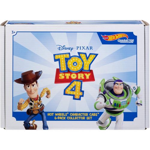  Disney and Pixar Toy Story 4 Character Cars by Hot Wheels 1:64 Scale Woody, Buzz Lightyear, Bo Peep, Forky, Ducky and Bunny, and Rex Ages 3 and Up [Amazon Exclusive]