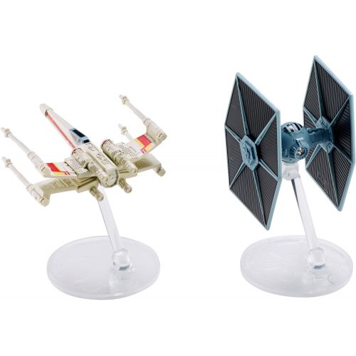  Hot Wheels Star Wars Rogue One Tie Fighter Blue vs. X-Wing Red 2 Wings Open Vehicle (2 Pack)