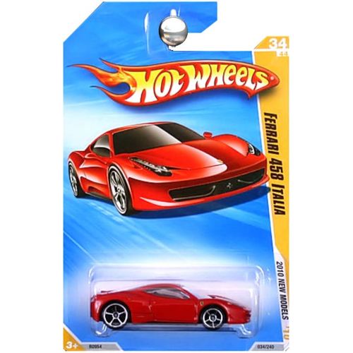  Hot Wheels 2010 Ferrari 458 Italia 034/240, 10 New Models 1:64 Scale Collectible Die Cast Car