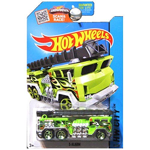  Hot Wheels 2015 HW City 5 Alarm (Fire Engine) 51/250, Neon Green