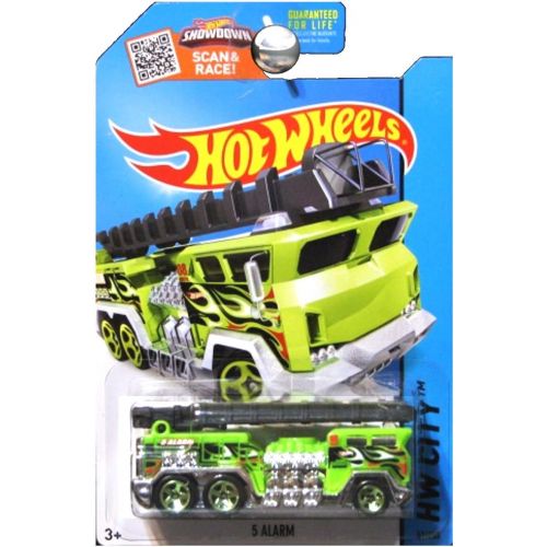  Hot Wheels 2015 HW City 5 Alarm (Fire Engine) 51/250, Neon Green