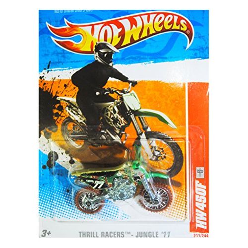  Hot Wheels 2011 Thrill Racers Jungle HW450F Dirt Bike Dirtbike Motorcycle Camo Camouflage