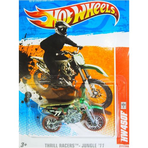  Hot Wheels 2011 Thrill Racers Jungle HW450F Dirt Bike Dirtbike Motorcycle Camo Camouflage
