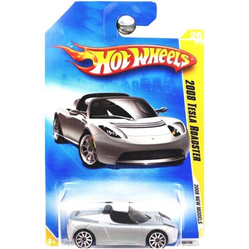  HOT WHEELS 2008 NEW MODELS SILVER 2008 TESLA ROADSTER 26 OF 40 #026/196