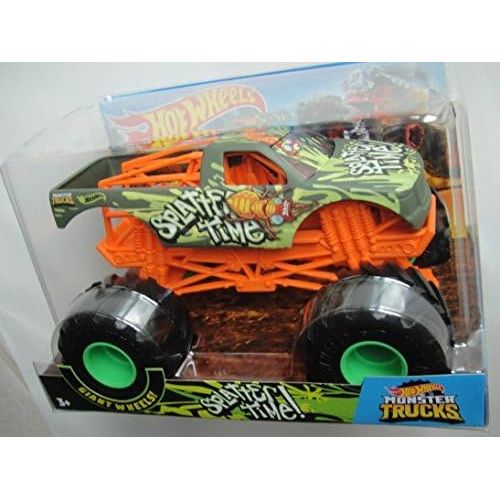  Hot Wheels MONSTER JAM 1:24 SCALE, 2018 RELEASE GREEN SPLATTER TIME WITH GIANT WHEELS