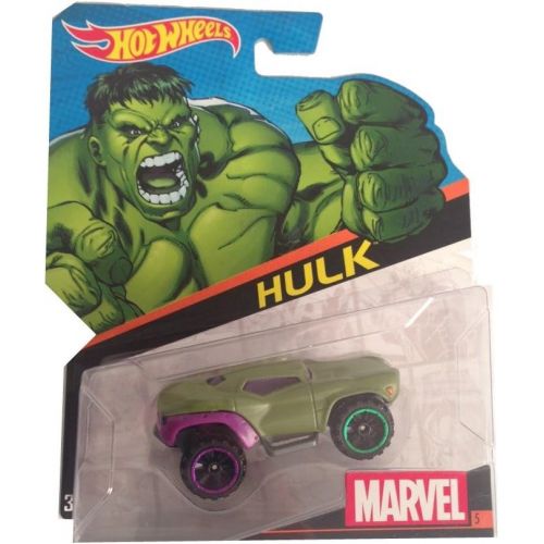  Hot Wheels, Marvel Character Car, Hulk (Green) Die-Cast Vehicle #5