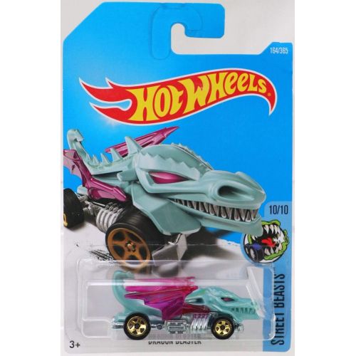  Hot Wheels 2017 Street Beasts Dragon Blaster (Dragon Car) 164/365, Pale Green