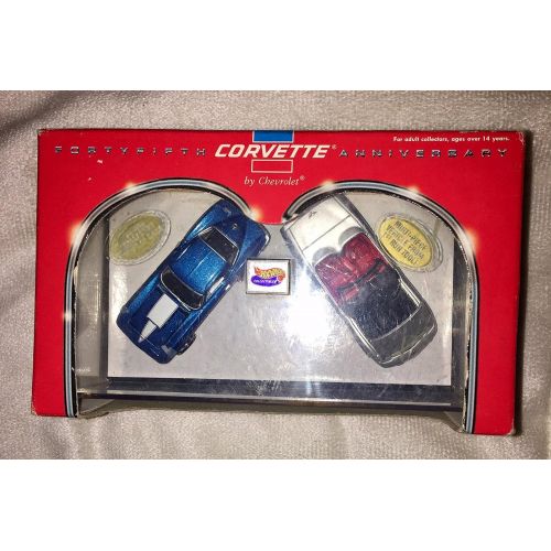  Hot Wheels Collectibles - Corvette Showcase - Set 2 of 2 - 45th Corvette Anniversary - 2Car Corvette Set in Display Case