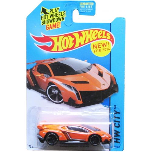  2014 Hot Wheels Hw City Lamborghini Veneno (Orange)