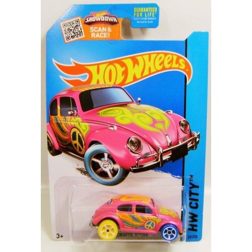  Hot Wheels 2015 HW City Art Cars Treasure Hunts Hunt Volkswagen VW Beetle Bug Pink Peace Hippy