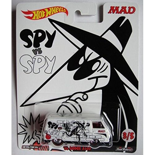  HOT WHEELS POP CULTURE BLACK SPY VS WHITE SPY, WHITE 66 DODGE A100 3/5