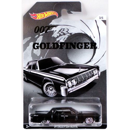  Hot Wheels, 2015 James Bond 007, Goldfinger 64 Lincoln Continental Black 3/5