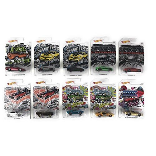  Hot Wheels 2018 Chevy Camaro Generations Art Card Bundle of 10