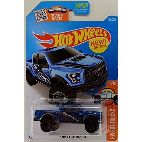  Hot Wheels 2016 HW Trucks 17 Ford F-150 Raptor 150/250, Blue