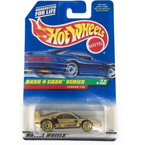  Hot Wheels - 1998 - Dash 4 Cash Series - Ferrari F40 - Gold Metallic Paint - 2 of 4 - Collector #722 - Limited Edition - Collectible 1:64 Scale