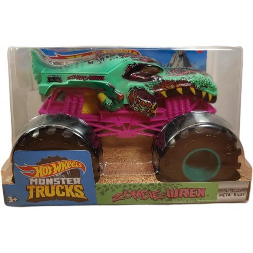  Hot Wheels Monster Trucks Mega Wrex Zombie Vehicle, Multicolor