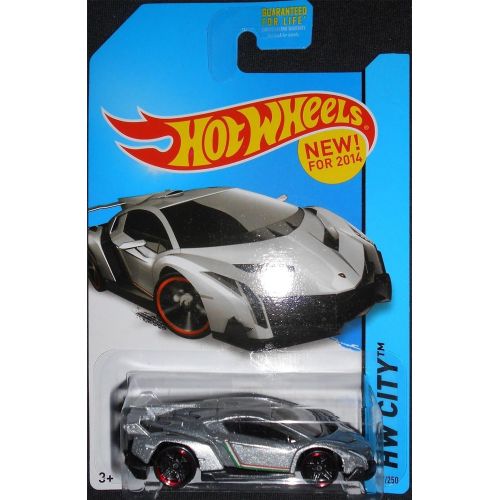  Hot Wheels - 2014 HW City 37/250 - Lamborghini Veneno (Silver)
