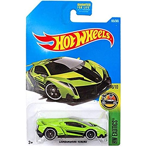  Hot Wheels 2017 HW Exotics Lamborghini Veneno 165/365, Neon Green