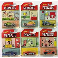 2017 Hot Wheels PEANUTS Complete Set Of 6 : CHARLIE BROWN (Bone Shaker), SNOOPY (Altred Ego), LUCY (Purple Passion), FRANKLIN (Chicane), LINUS (Circle Tracker), SALLY (Qombee)