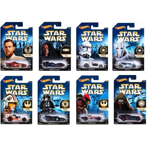  Hot Wheels Star Wars 2015 Exclusive Bundle of 8 Die-Cast Vehicles, 1:64 Scale