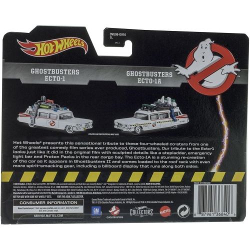  Hot Wheels, Classic Ghostbusters Ecto-1 and Ecto-1A Die-Cast Vehicle 2-Pack