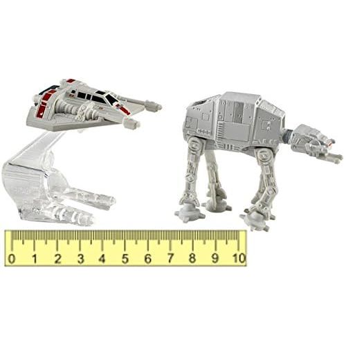  Hot Wheels Star Wars Starship 2-Pack, Snowspeeder (Orange) vs. AT-AT