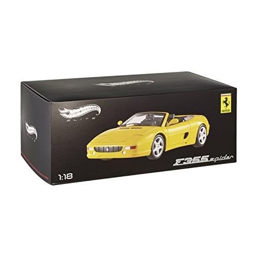  Hot wheels BLY35 Ferrari F355 Spider Convertible Yellow Elite Edition 1/18 Diecast Car Model by Hotwheels