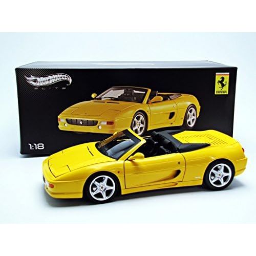  Hot wheels BLY35 Ferrari F355 Spider Convertible Yellow Elite Edition 1/18 Diecast Car Model by Hotwheels