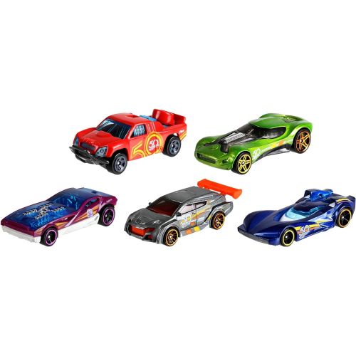  Hot Wheels 50th Anniversary Track Stars 5 Pack, 1:64 scale