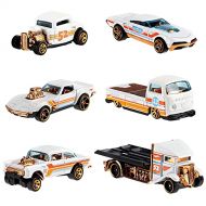 Hot Wheels 2020 Pearl and Chrome Exclusive Muscle Speeder, 32 Ford, Fast-Bed Hauler, 55 Chevy Bel Air Gasser, 68 Corvette Gas Monkey Garage, Volkswagen T2 Pickup - Complete Set of