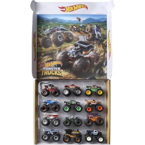  Hot Wheels Monster Trucks Ultimate Chaos 12 Pack, 1: 64 Vehicles [Amazon Exclusive]