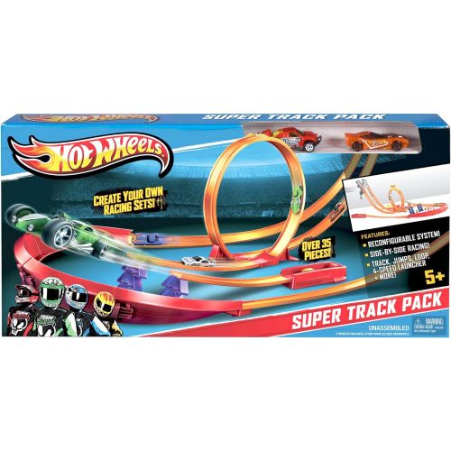  Hot Wheels Super Track Pack Playset with 2 Cars
