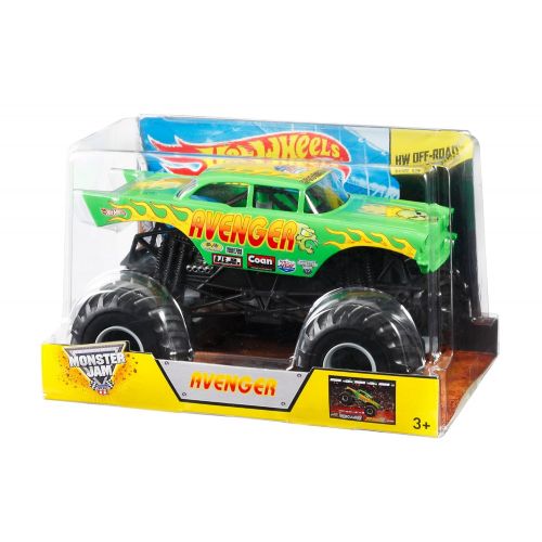  Hot Wheels Monster Jam Avenger Die-Cast Vehicle, 1:24 Scale