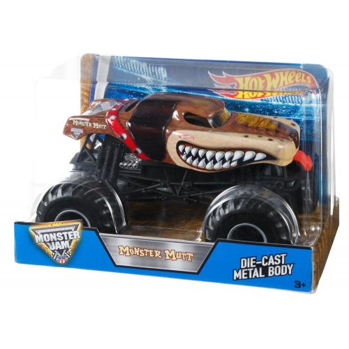  Hot Wheels Monster Jam Monster Mutt Brown Die-Cast Vehicle, 1:24 Scale