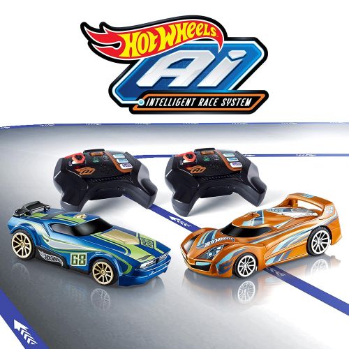  Hot Wheels Brand Hot Wheels A.I. Intelligent Race System Starter Kit Includes 2 RC Smart Cars and 2 Smart Gaming Controllers