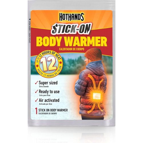 HotHands Body Warmers with Adhesive - Long Lasting Safe Natural Odorless Air Activated Warmers - Up to 12 Hours of Heat - 40 Individual Warmers