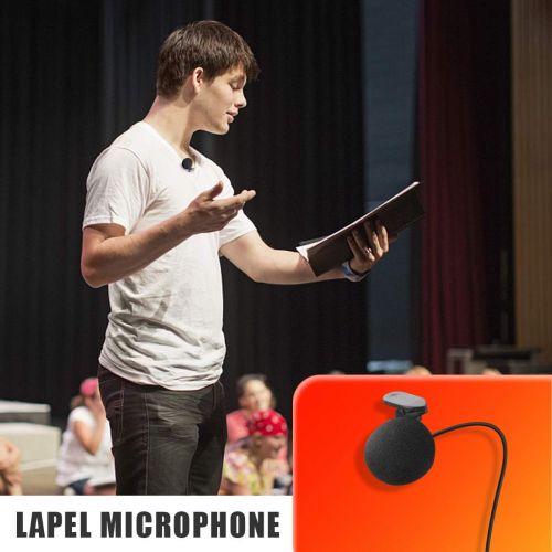  [아마존베스트]Hotec UHF Wireless Headset Microphone/Lavalier Lapel Mic with Bodypack Transmitter and Mini Rechargeable Receiver 1/4 Output, for Live Performances, Support Phone