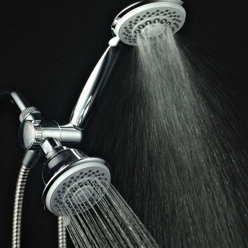  AquaStorm by HotelSpa 30-Setting SpiralFlo 3-Way HIGH PRESSURE Luxury Shower Head/Handheld Showerhead Combo with Water Saving Economy Mode/Chrome