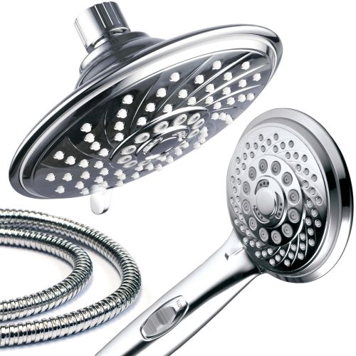 HotelSpa 30-Setting Ultra-Luxury 3-way Rainfall Shower Combo with Patented ONOFF Pause Switch and 5-7-foot Stretchable Stainless Steel Hose  Premium Chrome