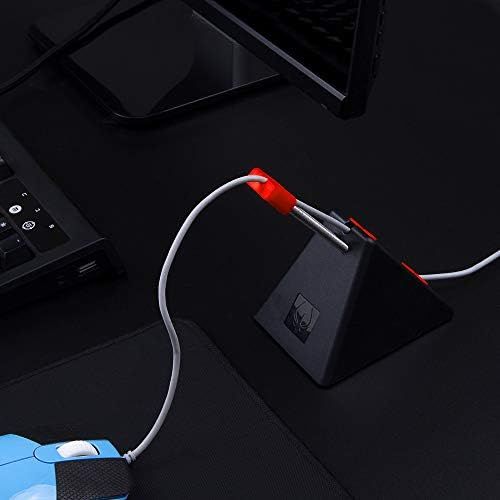  Hotline Games Mouse Bungee Mouse Cord Clip Cord Management System Fixer Holder for Esports FPS Game (3.0 Black)
