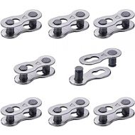 8 Pairs Bicycle Missing Link for 6, 7, 8, 9, 10 Speed Chain, Silver, Reusable (6 7 8 Speed)