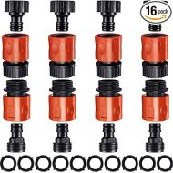 16 Pieces Garden Hose Quick Connector 3/4 Inch Plastic Water Hose Fittings Male and Female Connectors Hose End Adapters with 10 Pieces Rubber Gaskets