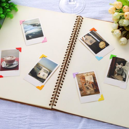  Hotop 312 Pieces Photo Corners Self Adhesive for DIY Scrapbook, Picture Album, Personal Journal, Dairy More (Multicolor A)