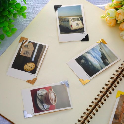  Hotop 312 Pieces Photo Corners Self Adhesive for DIY Scrapbook, Picture Album, Personal Journal, Dairy More (Multicolor A)