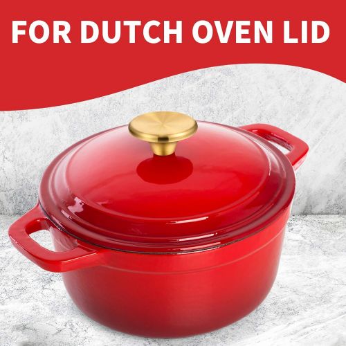  [아마존베스트]Hotop 4 Sets Dutch Oven Knob Stainless Steel Replacement Knob Pot Lid Handle Compatible with Le Creuset, Aldi, Lodge and other Enameled Cast-Iron Dutch Oven (Gold)