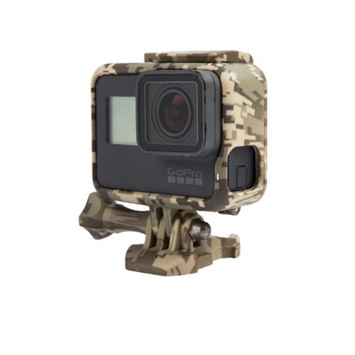  Hotour Tactical Camouflage Frame Mount Schutzhuelle mit Seiten Open Mount Shell Cover fuer GoPro Hero 5 Action Kamera Zubehoer