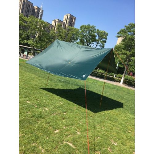  Hotour 10ft X10Ft Outdoor Anti UV-Ultraleichte Sun Shelter Oxford campingtent Wasserdicht Winddicht Camping Plane beschichtet silber 3m * 3m mit reflektierender Wind Seil