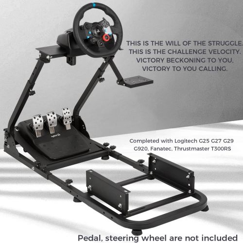  Hottoby Racing Simulator Cockpit Stand All for Fanatec/Thrustmaster/Logitech G25/G29/G920/G923 Support to PC/Xbox One/PC Gaming Simracing