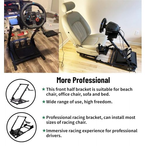  Hottoby Racing Simulator Cockpit Stand All for Fanatec/Thrustmaster/Logitech G25/G29/G920/G923 Support to PC/Xbox One/PC Gaming Simracing